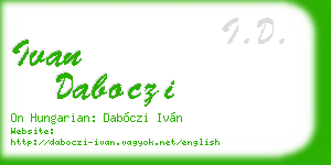 ivan daboczi business card